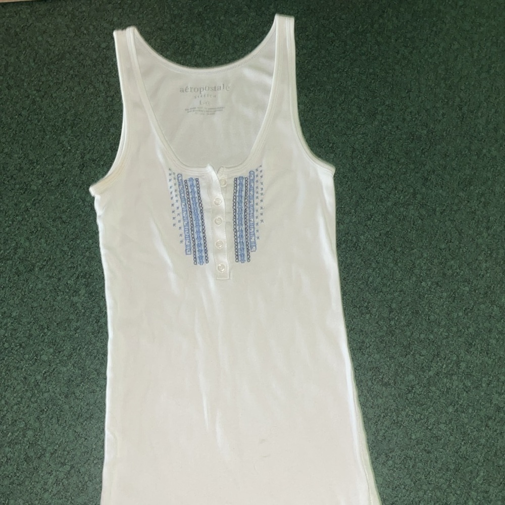 Aeropostale Henley Racer Back Tank Top Size L